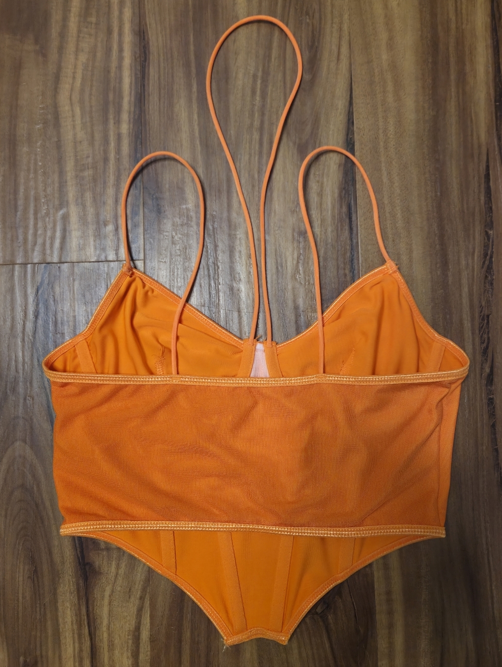 Shein Orange Stretchy Bustier Tank Top Size Small - Picture 2 of 5